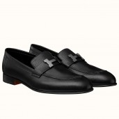 Hermes Men's Paris Loafers In Black Calfskin JM1767Sy67