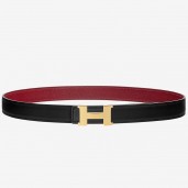 Hermes Mini Constance 24mm Reversible Belt Black/Ruby JM724bT70