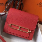 Hermes Mini Sac Roulis 18cm Bag In Red Evercolor Calfskin JM1052uw21