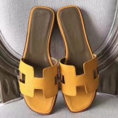 Hermes Oran Sandals In Jaune Epsom Leather JM232Wx63
