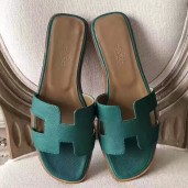 Hermes Oran Sandals In Malachite Epsom Leather JM926Sy67