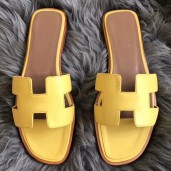 Hermes Oran Sandals In Yellow Swift Leather JM293zR31