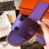 Hermes Oran Slide Sandals In Crocus Epsom Calfskin JM1657Pg26