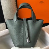 Hermes Picotin Lock 18 Bag In Vert Amande Clemence Leather JM473NR41