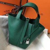Hermes Picotin Lock 18 Bag In Vert Vertigo Clemence Leather JM1747WE81