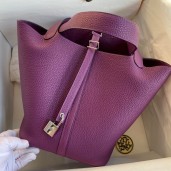 Hermes Picotin Lock 18 Handmade Bag in Anemone Clemence Leather JM968bM57