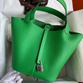 Hermes Picotin Lock 18 Handmade Bag in Bambou Clemence Leather JM464JB13