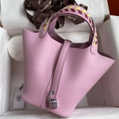 Hermes Picotin Lock 18 Tressage De Cuir Bag in Mauve Sylvestre Epsom Calfskin JM1171Sy67
