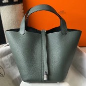 Hermes Picotin Lock 22 Bag In Vert Amande Clemence Leather JM1999xJ94