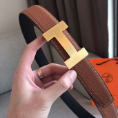 Hermes Quizz 32mm Reversible Belt In Brown Clemence Leather JM700vX95