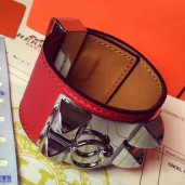 Hermes Red Epsom Collier de Chien Bracelet Size S JM905dM16