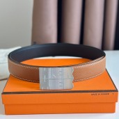 Hermes Typo Reversible Belt 32MM in Gold Epsom Calfskin JM979fo19