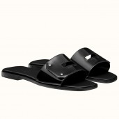 Hermes View Sandals In Black Patent leather JM1664WY31