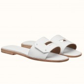 Hermes View Sandals In White Calfskin leather JM502Ix66