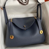 Hot Replica Hermes Lindy 30 Handmade Bag In Blue Nuit Clemence Leather JM1670qd52