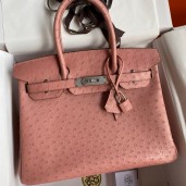 Imitation Cheap Hermes Birkin 30 Retourne Handmade Bag In Terre Cuite Ostrich Leather JM569iu55