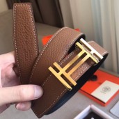 Imitation Hermes H Au Carre Belt Buckle & Brown 32mm Strap JM287fM13