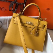 Imitation Hermes Kelly 25cm Sellier Bag In Yellow Epsom Leather JM652Bb80
