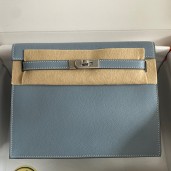 Imitation Hermes Kelly Danse II Bag In Blue Lin Evercolor Calfskin JM1985RD67