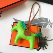Imitation Hermes Rodeo Horse Bag Charm In Fruit Green/Camarel/Green Leather JM144Qt35