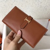 Knockoff Cheap Hermes Gold Swift Bearn Gusset Wallet JM557sm35