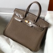 Knockoff Cheap Hermes Touch Birkin 25cm Limited Edition Taupe Bag JM1153sm35