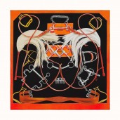 Knockoff Hermes Black Projets Carres Shawl 140 JM1911aP53