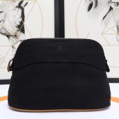 Knockoff Hermes Medium Bolide Travel Case In Black Cotton JM399mD64