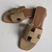 Knockoff Hermes Oran Slide Sandals In Trench Epsom Calfskin JM1627TL77