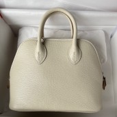 New Hermes Bolide 1923 Mini Handmade Bag In Craie Chevre Mysore Leather JM1082Az83