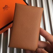 Replica AAA Hermes Calvi Card Holder In Gold Epsom Leather JM1415Xr29