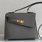 Replica AAA Hermes Kelly En Desordre 20 Handmade Bag In Etain Epsom Calfskin JM819Xr29