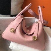 Replica Best Hermes Lindy 30cm Bag In Pink Clemence Leather GHW JM1393DL25