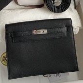 Replica Cheap Hermes Kelly Danse II Bag In Black Evercolor Calfskin JM824di41