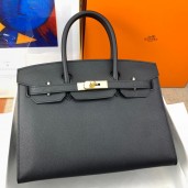 Replica Hermes Birkin 30 Sellier Handmade Bag In Black Epsom Calfskin JM973Jh90