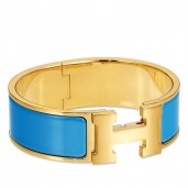 Replica Hermes Blue Enamel Clic Clac H PM Bracelet JM43pe68