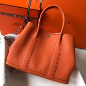 Replica Hermes Garden Party 36 Bag In Orange Clemence Leather JM676SZ66