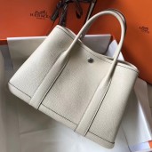 Replica Hermes Garden Party 36 Bag In White Clemence Leather JM72zE83