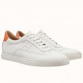 Replica Hermes Men's Quicker Sneakers In White Calfskin JM1176Xe44