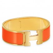 Replica Hermes Orange Enamel Clic Clac H PM Bracelet JM1577On56