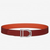 Top Hermes Etrier Buckle Belt & Orange Clemence 32 MM Strap JM952EW49