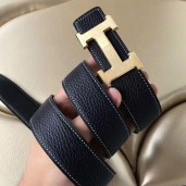 Top Hermes H Belt Buckle & Black Clemence 32 MM Strap JM58EW49