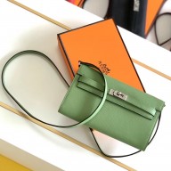 AAAAA Hermes Kelly Classique To Go Wallet In Vert Criquet Epsom Calfskin JM1384ot71