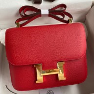 Copy Best Quality Hermes Constance 24 Handmade Bag In Red Epsom Calfskin JM461cE98