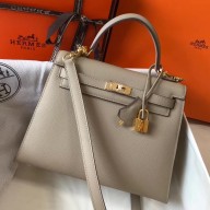 Copy Hermes Kelly 25cm Sellier Bag In Tourterelle Epsom Leather JM1500Lo91
