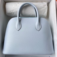 Hermes Bolide 1923 25 Handmade Bag In Blue Brume Epsom Calfskin JM1949Fo38