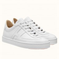 Hermes Boomerang Sneakers In White Epsom Leather JM1523Mv33