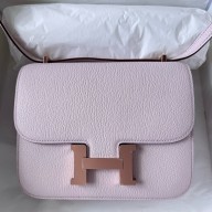 Hermes Constance 18 Handmade Bag In Mauve Pale Chevre Mysore Leather JM1274Hj78