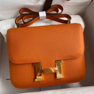 Hermes Constance 24 Handmade Bag In Orange Epsom Calfskin JM770WY31