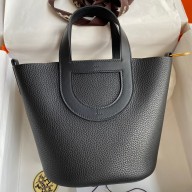 Hermes In The Loop 18 Handmade Bag in Black Clemence Leather JM1745vU99